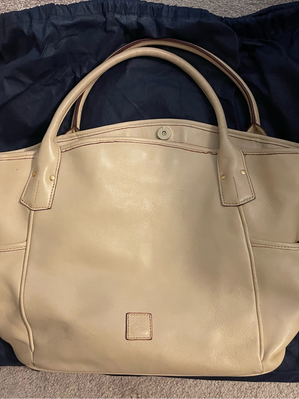 Dooney & Bourke Cream Leather Hobo Tote